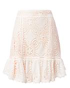 Flannel Chantilly Lace Frill Skirt Ivory 1
