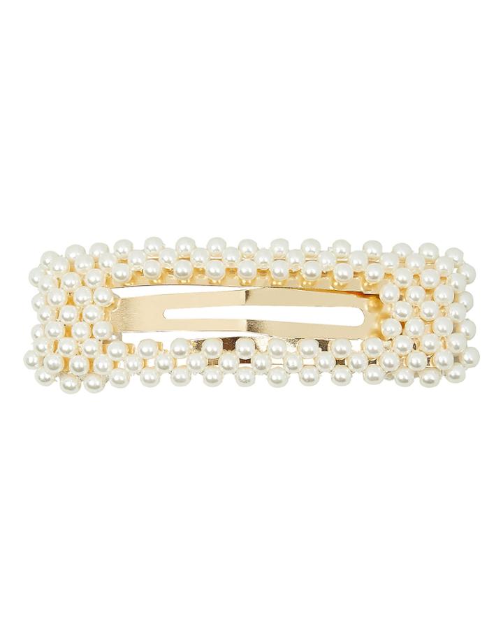 Jennifer Behr Val Pearl Hair Clip Ivory 1size