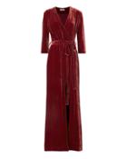 L Agence L'agence Rosalind Velvet Wrap Maxi Dress Red Zero
