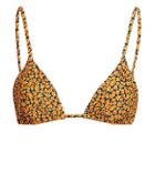 Onia X Weworewhat Copper Triangle Bikini Top Floral/black P