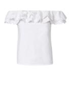 Exclusive For Intermix Izzie Embroidered Off Shoulder Top White P