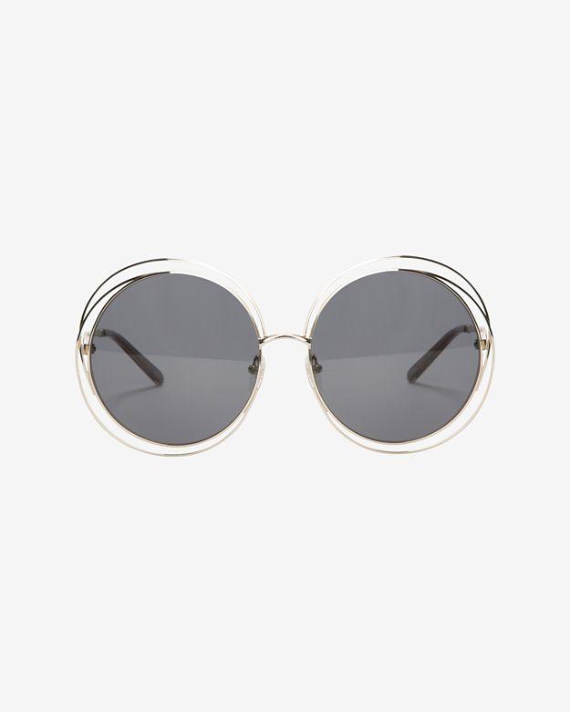 Chloe Carlina Wire Rim Sunglasses: Grey