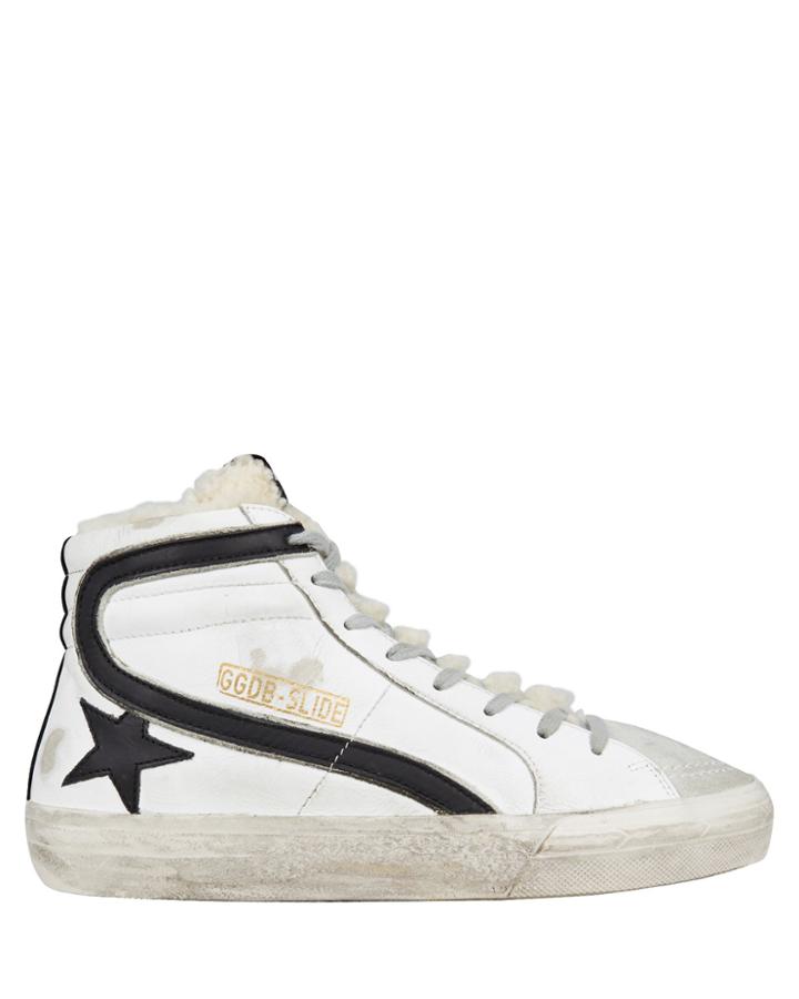 Golden Goose Slide Shearling High-top Sneakers White 41