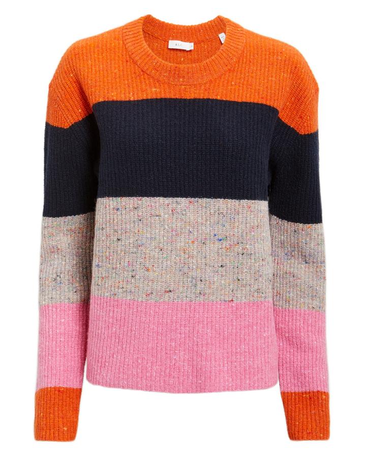 A.l.c. Georgina Stripe Sweater Orange/navy/pink S