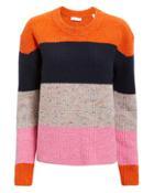 A.l.c. Georgina Stripe Sweater Orange/navy/pink S