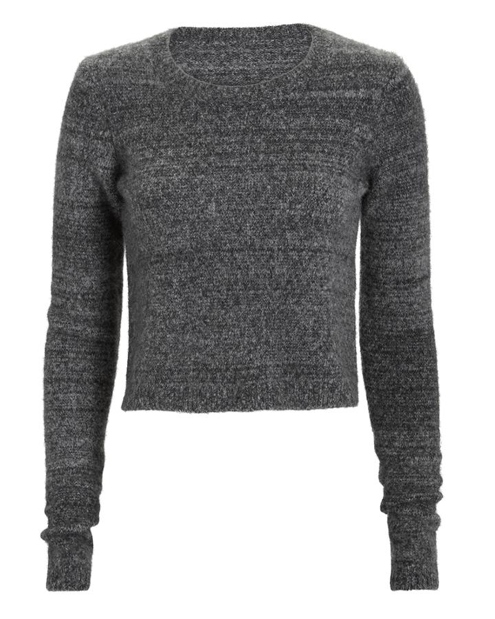 Exclusive For Intermix Intermix Blanche Crop Sweater Charcoal S