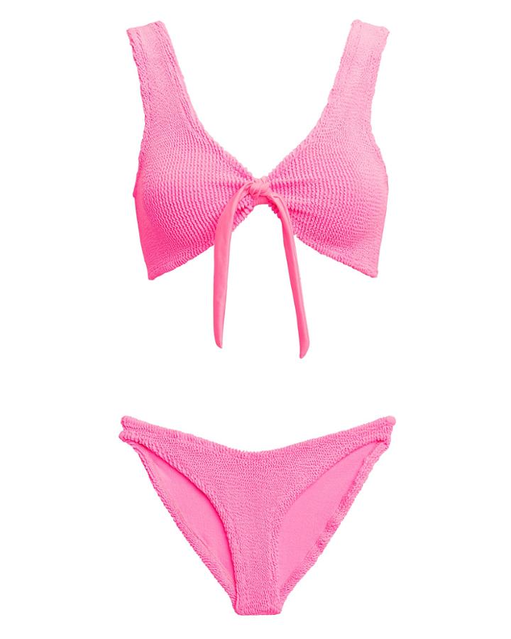 Hunza G Angela Tie Front Bubblegum Bikini Bubblegum Pink 1size