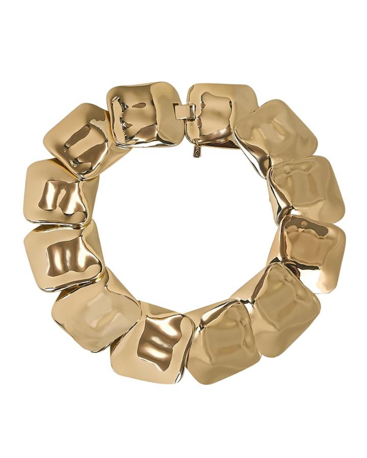 Tuleste Market Tuleste Hammered Square Necklace Gold 1size