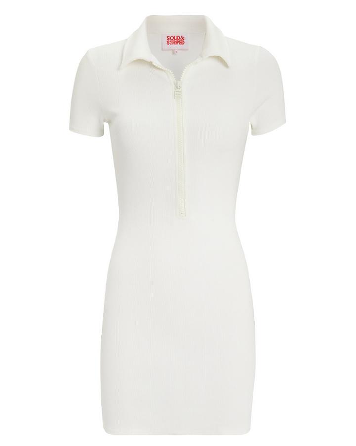 Solid & Striped Rib Zip Mini Dress White M