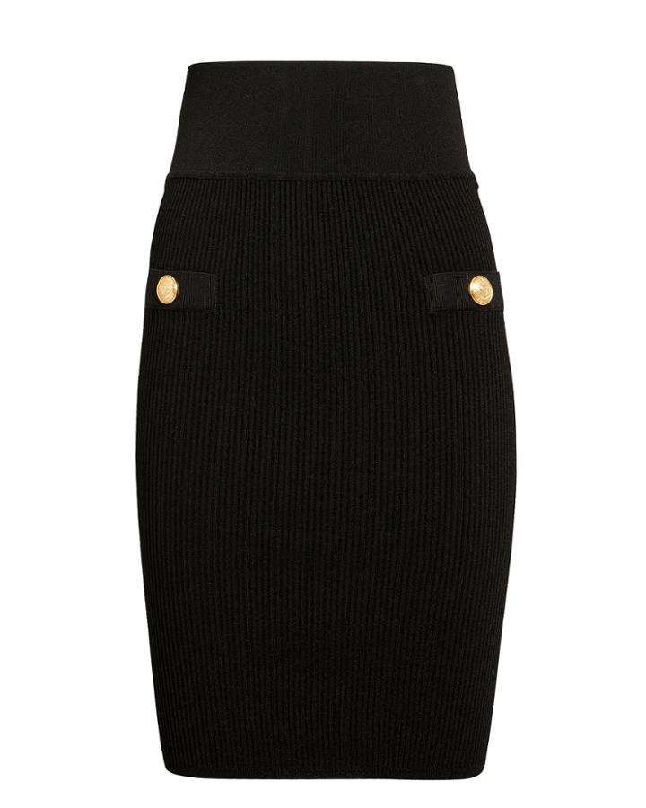 Balmain Two Pocket Skirt Black 38