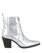 Ganni Callie Western Boots Silver 38