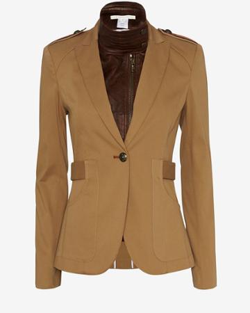 Veronica Beard Leather Dickie Scout Jacket