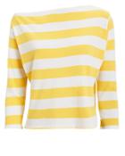 Enza Costa Exposed Shoulder Long Sleeve Top Yellow/white/stripes P