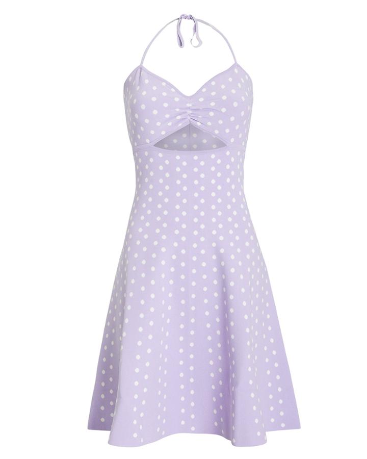 Torn Ronny Kobo Shila Polka Dot Dress Purple/white/polka Dots P