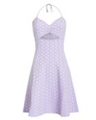 Torn Ronny Kobo Shila Polka Dot Dress Purple/white/polka Dots P
