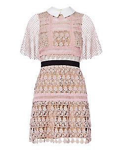 Self-portrait Floral Lace Blush Cape Dress