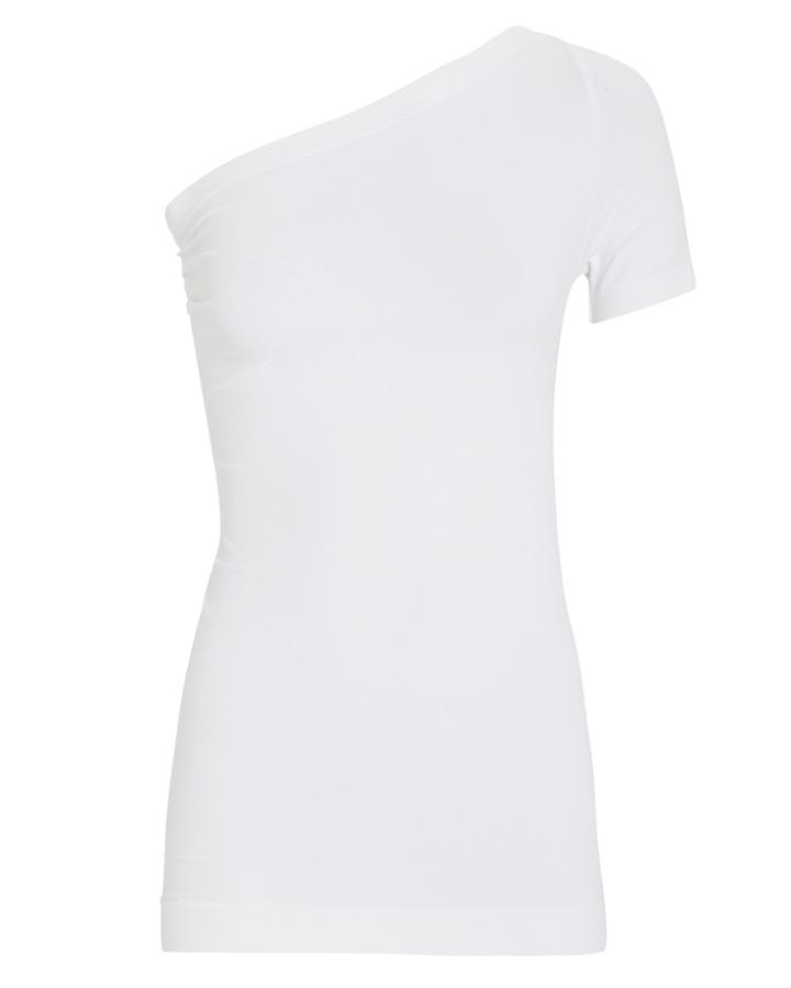 Helmut Lang One-shoulder Stretch Jersey Top White M