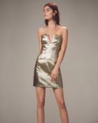 Redemption Gold Lam Strapless Mini Dress Gold Lam 38