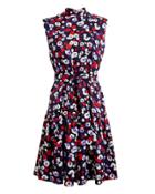 Derek Lam Mock Neck Floral Dress Navy/floral 40