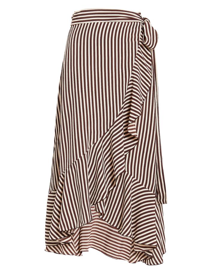 Faithfull The Brand Tramonti Midi Skirt Burgundy/beige S