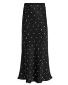 Anine Bing Bar Polka Dot Silk Midi Skirt Black/white M