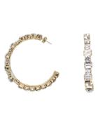 Rosantica Gelo Baguette And Round Crystal Hoops Gold 1size