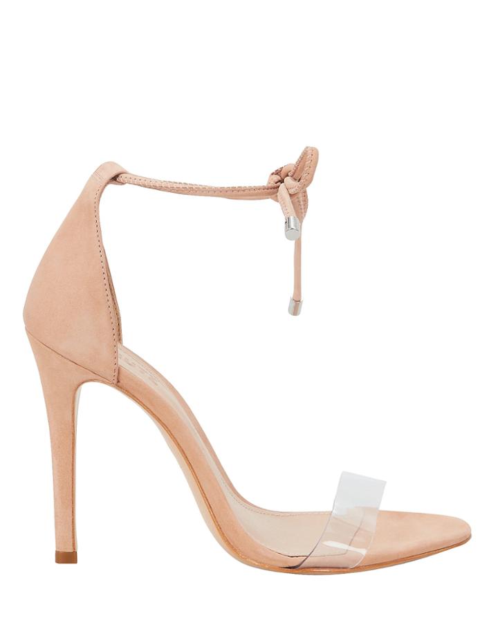 Schutz Monique Pvc Vamp Strap Sandals Beige 7