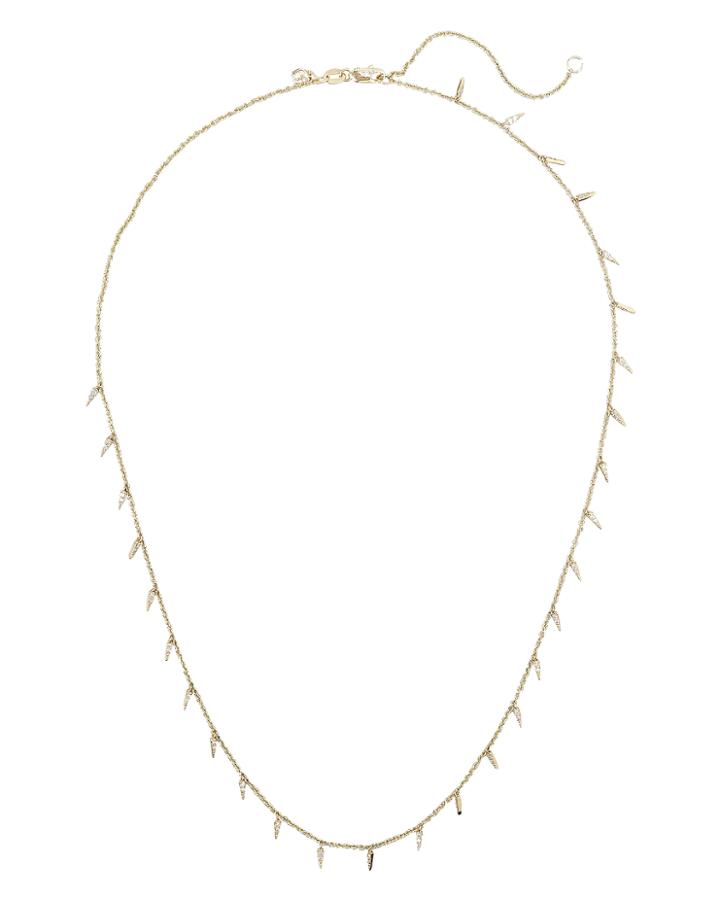 Sydney Evan Pav Fringe Drop Necklace Gold 1size