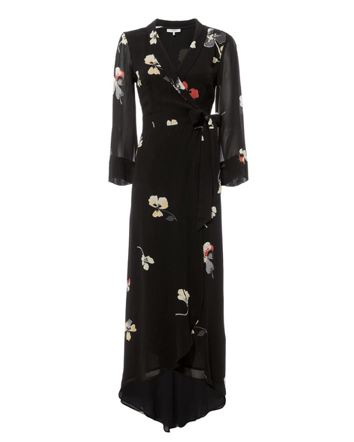 Ganni Lorita Wrap Dress Black 34