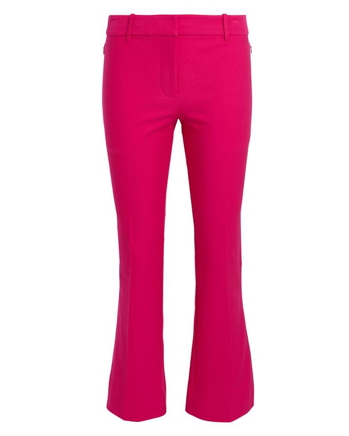 Derek Lam 10 Crosby Pink Crop Flare Trousers Hot Pink 2