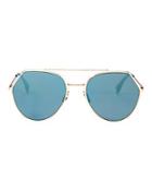 Fendi Angled Blue Flat Sunglasses
