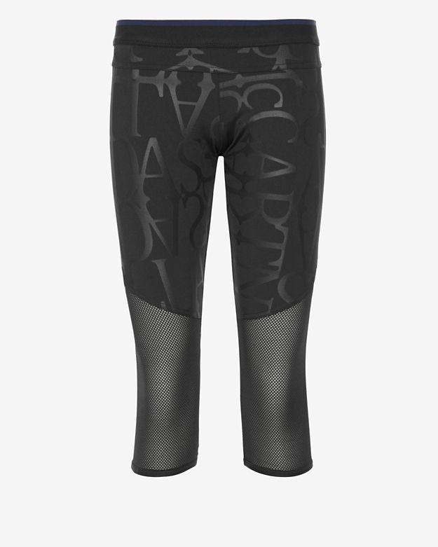 Adidas By Stella Mccartney Mesh Panel Logo 3/4 Legging