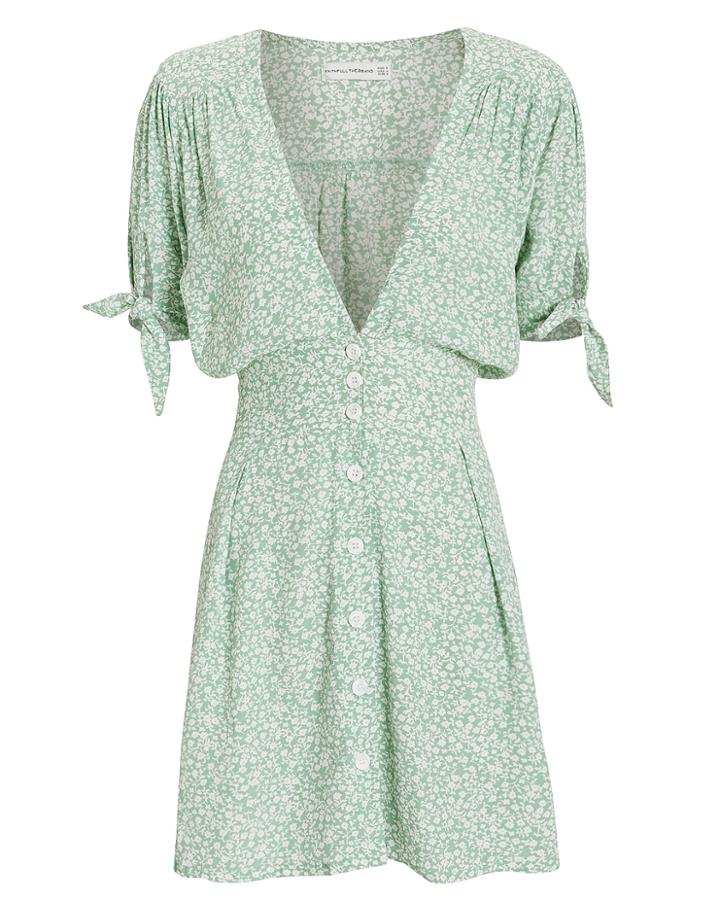 Faithfull The Brand Marianne Mini Dress Green/floral M