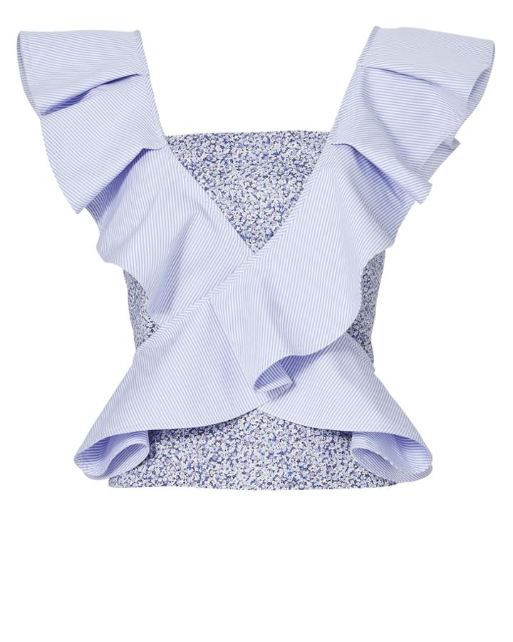 Petersyn Tate Ruffle Contrast Top