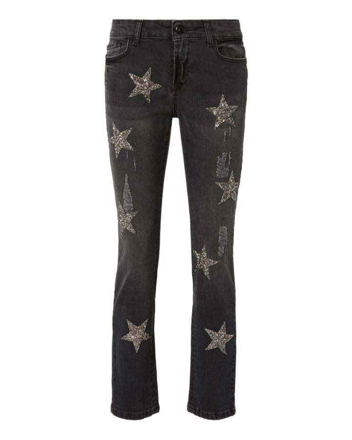 History Repeats Silver Sequin Dark Jeans