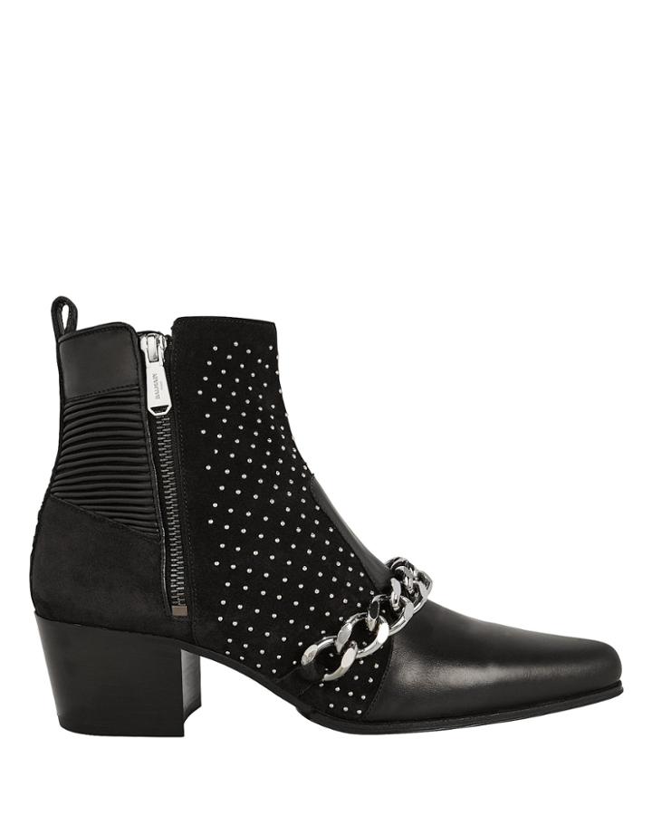 Balmain Ella Studded Booties Black 37
