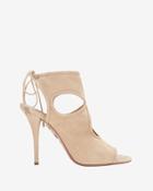 Aquazzura Sexy Thing Cut Out Suede Sandal: Nude