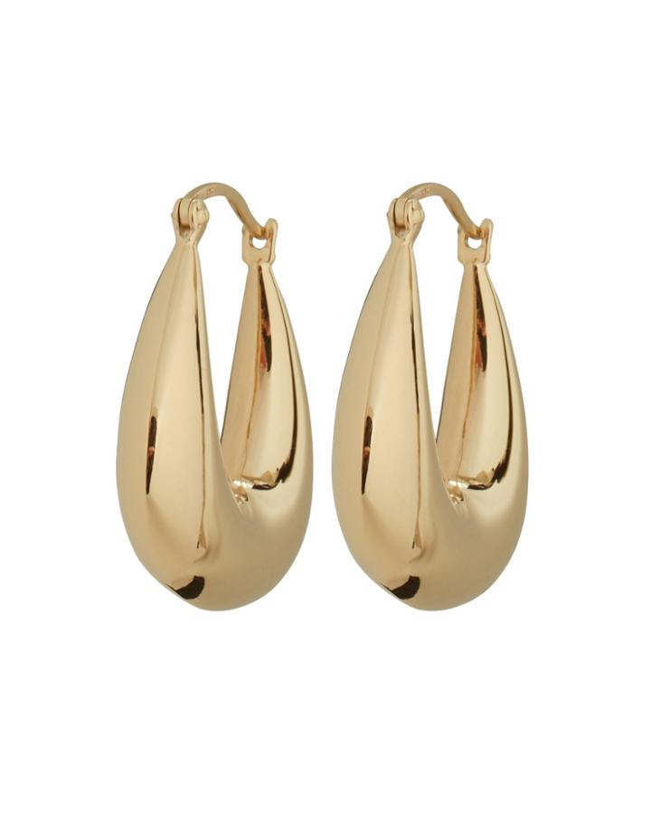 Argento Vivo Puffy Gold Hoop Earrings Gold 1size