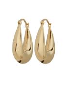 Argento Vivo Puffy Gold Hoop Earrings Gold 1size