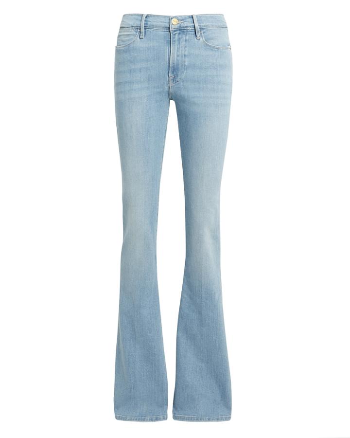 Frame Le High Swiss Alps Flare Jeans Light Blue Denim 28