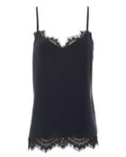 L'agence Daniella Lace Trim Cami Tank Navy P