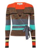 Diane Von Furstenberg Cropped Wrap Sweater Multi P