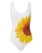 Onia Kelly Sunflower Print One Piece Swimsuit