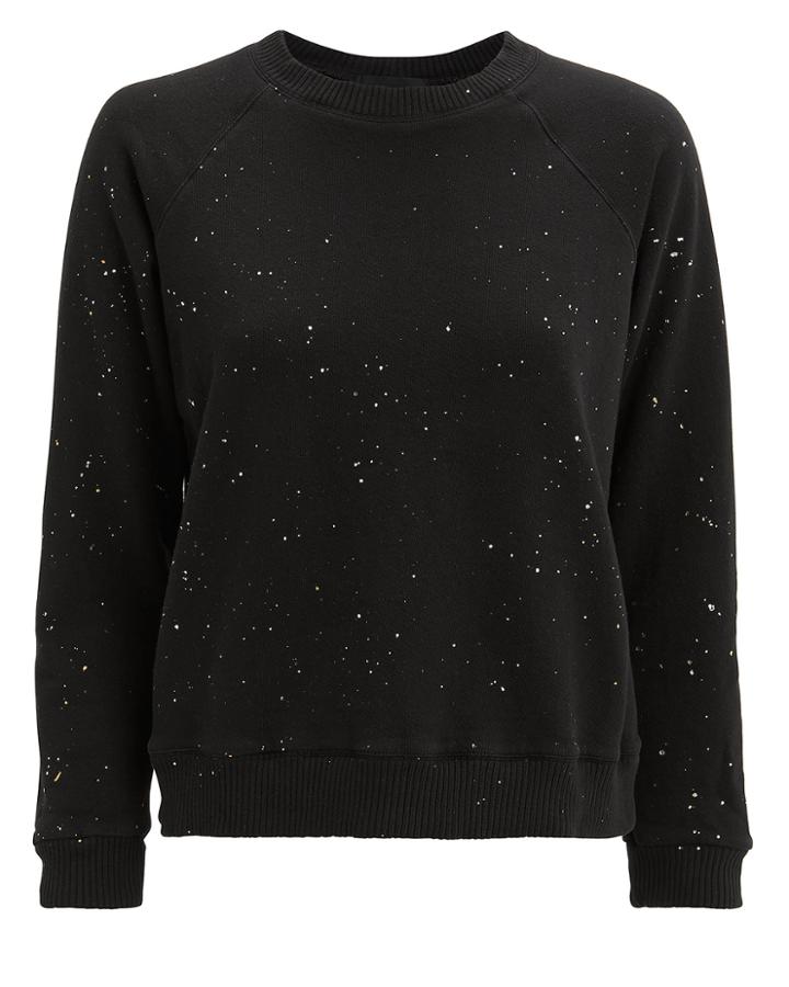 Monrow Splatter Black Sweatshirt Black M