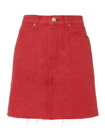 Rag And Bone Rag & Bone/jean Moss Red Denim Mini Skirt Red-drk 23