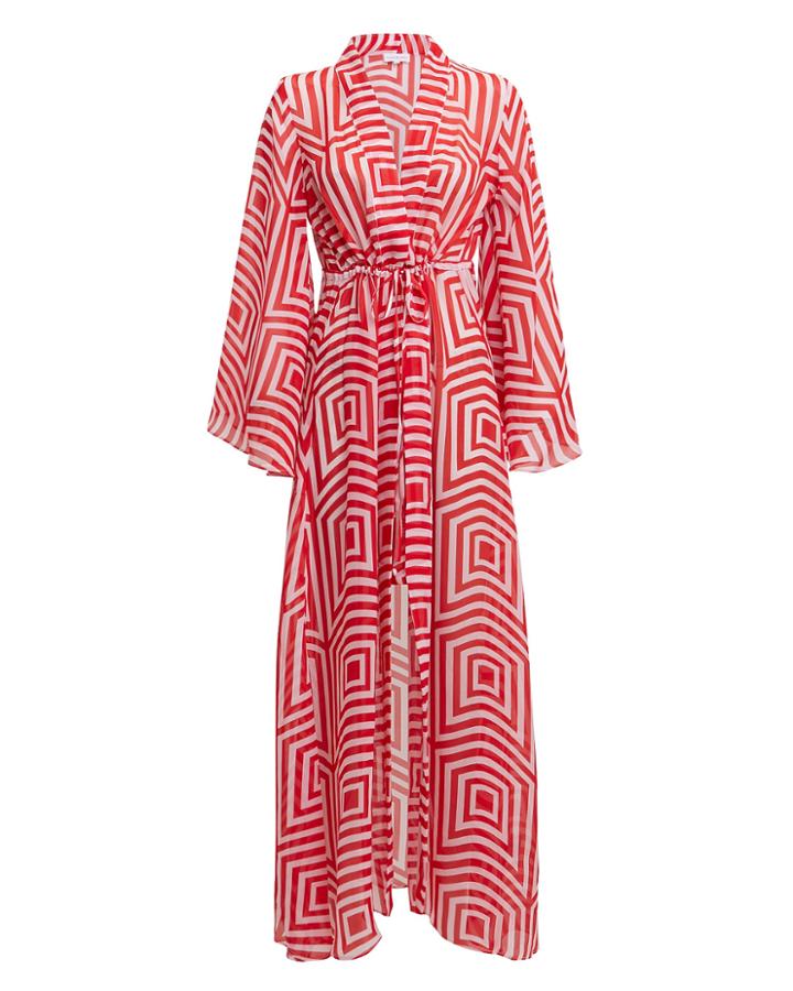 Alexandra Miro Betty Maxi Dress Red/white P