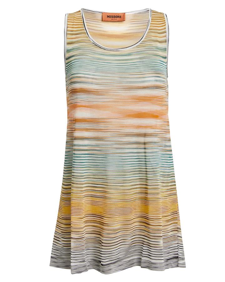 Missoni Flat Knit Tank Ivory/yellow/orange/black 42