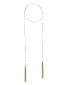 Laura Cantu Pearl Lariat Box Chain Necklace