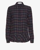 Thakoon Addition Open Back Plaid Flannel Shirt