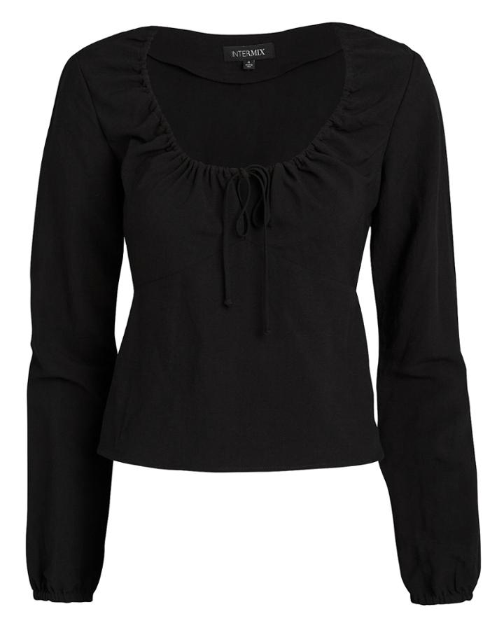 Exclusive For Intermix Intermix Marseille Lace-up Top Black Zero